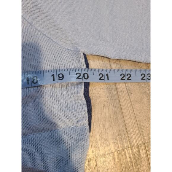 Salon studio medium womens blue and gray knit sweater with 3/4 sleeves - Picture 6 of 8